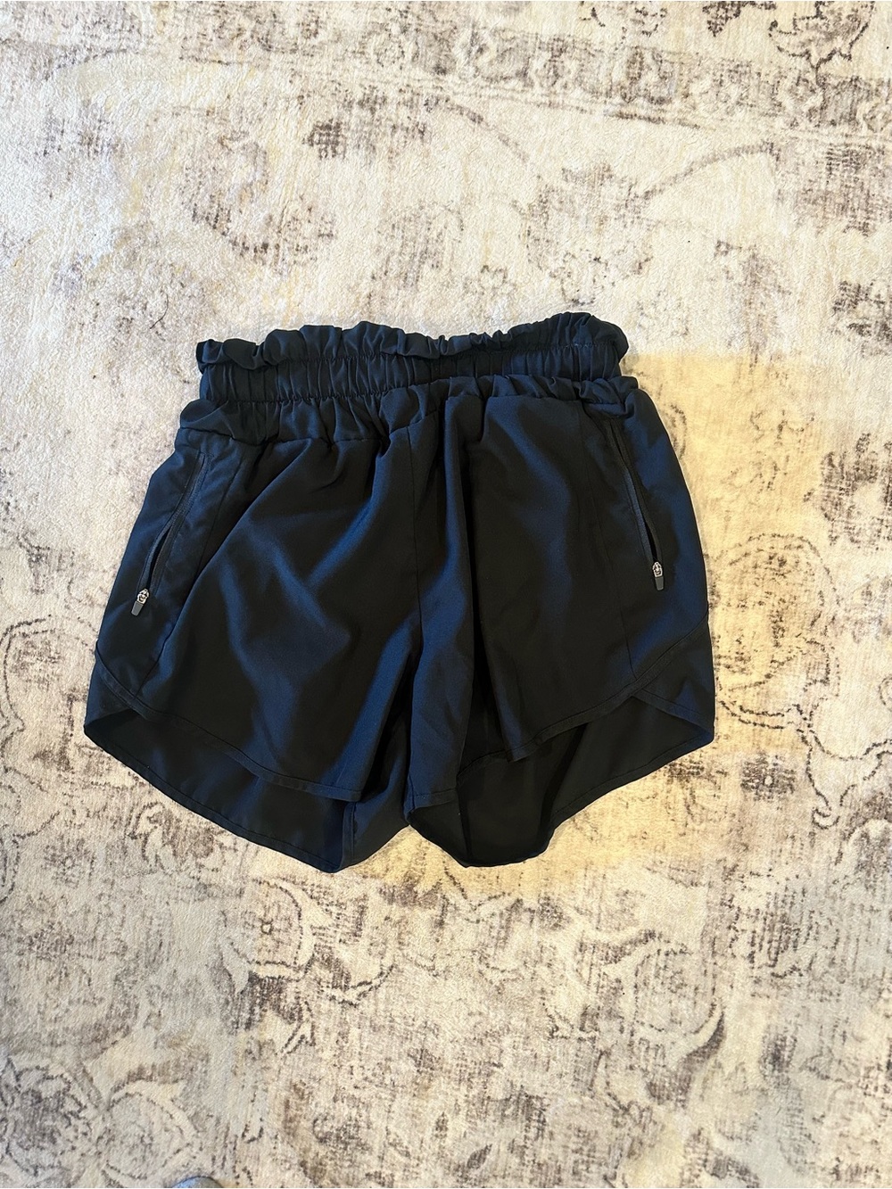 Black Women's Athletic Shorts with Elastic Waist